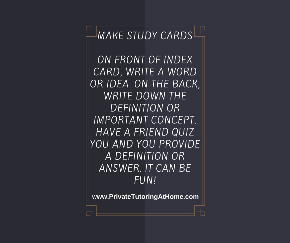 How to Study - Make Study Cards