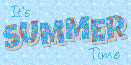 Summer time slogan blue