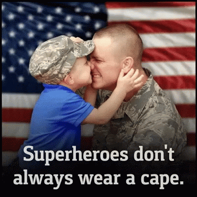 soldier child hug flag asvab