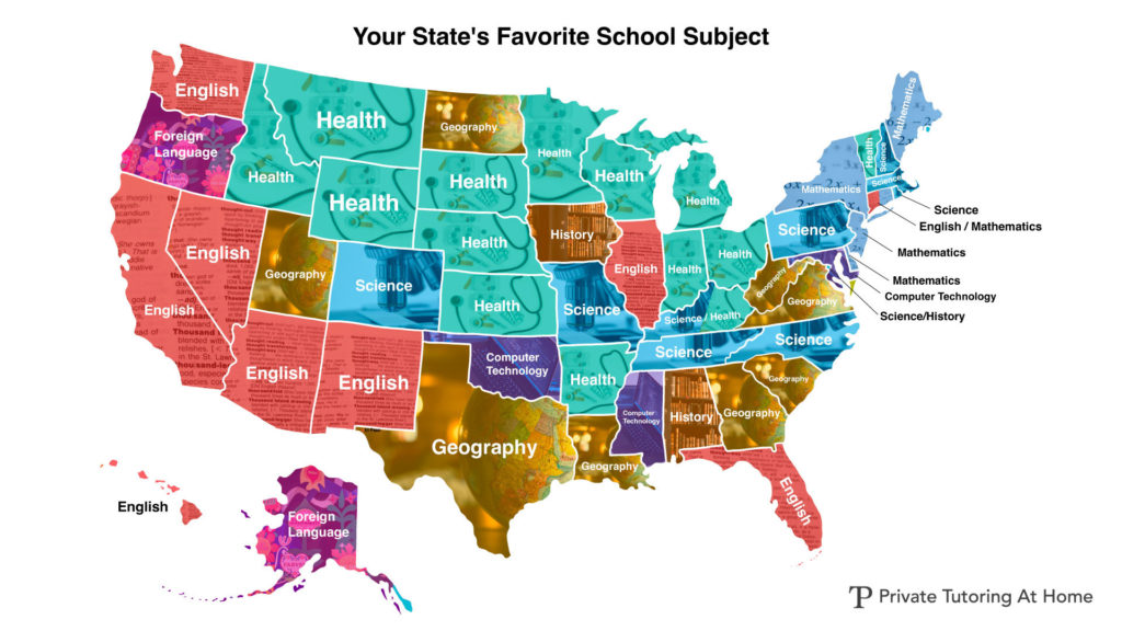 your state's favorite school subject